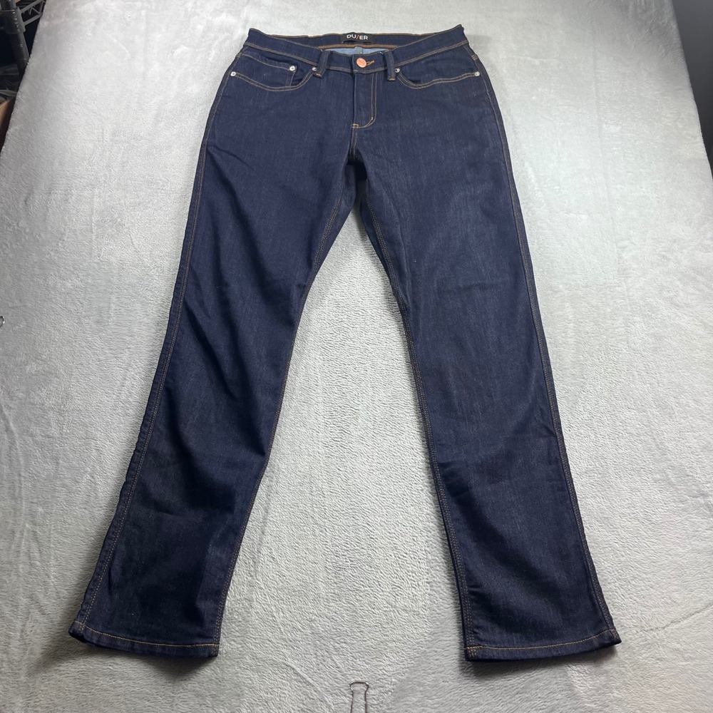 DU/ER L2X Relaxed Taper‎ Jeans Mens 32x32 Dark Wash Performance Denim Indigo